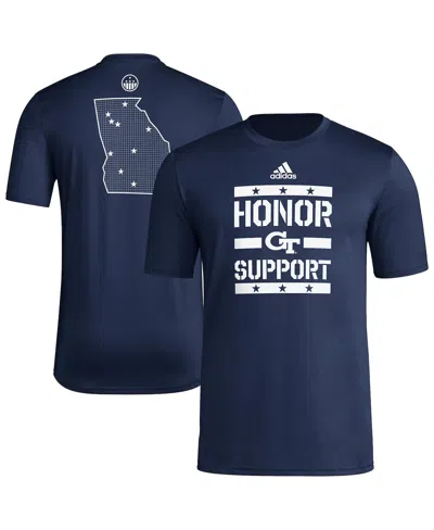 Adidas Originals Men's Navy Georgia Tech Yellow Jackets Honor Support Pre-game T-shirt