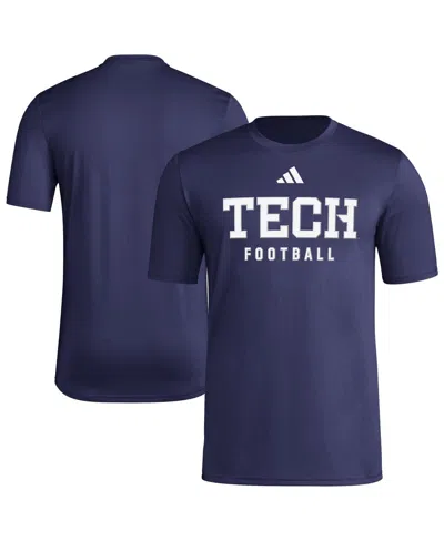 Adidas Originals Men's Navy Georgia Tech Yellow Jackets Locker Practice Football Pre-game T-shirt In Blue