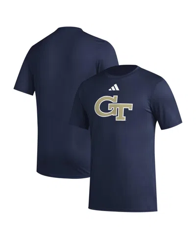 Adidas Originals Men's Navy Georgia Tech Yellow Jackets Primary Locker Logo Pre-game Aeroready T-shirt