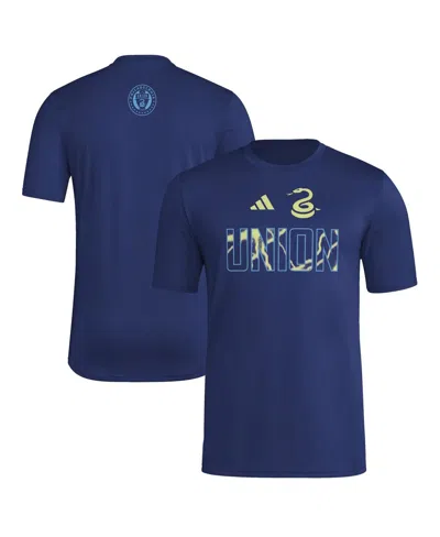 Adidas Originals Men's Navy Philadelphia Union 2025 Jersey Hook Aeroready T-shirt In Purple
