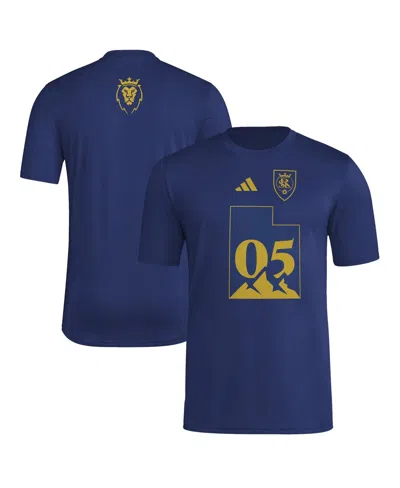 Adidas Originals Men's Navy Real Salt Lake 2025 Jersey Hook Aeroready T-shirt