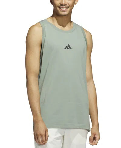 Adidas Originals Men's One Rep At A Time Regular-fit Graphic Tank In Green