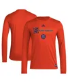 Adidas Originals Men's Orange Houston Dynamo Fc 2024 Jersey Hook Aeroready Long Sleeve T-shirt In Orange