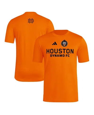 Adidas Originals Men's Orange Houston Dynamo Fc 2025 Jersey Hook Aeroready T-shirt