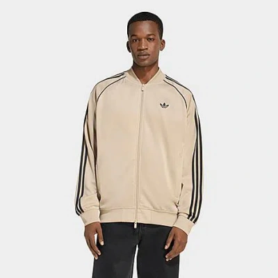 Adidas Originals Mens Adidas Super Star Loose Track Top In Black/tan