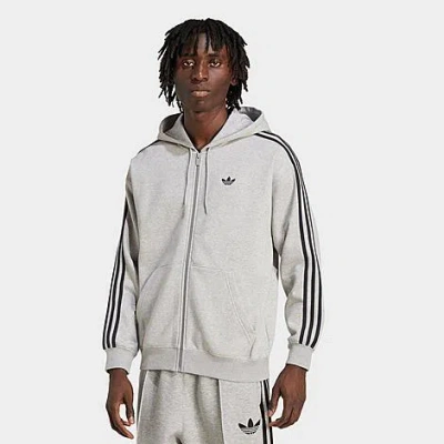 Adidas Originals Mens  Adicolor Oversize Full-zip Hoodie In Medium Grey Heather/black