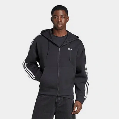 Adidas Originals Men's Originals Adicolor Spacer Oversized Full-zip Hoodie In Black