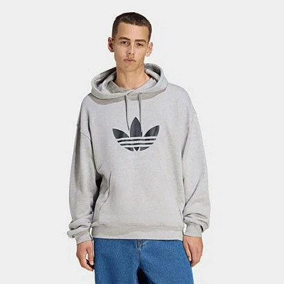 Adidas Originals Mens  Adicolor Trefoil Hoodie In Medium Grey Heather