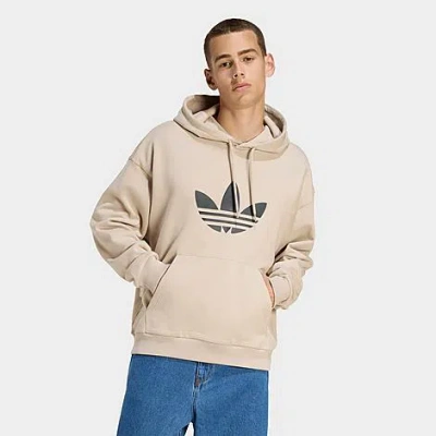 Adidas Originals Mens  Adicolor Trefoil Hoodie In Stone Khaki