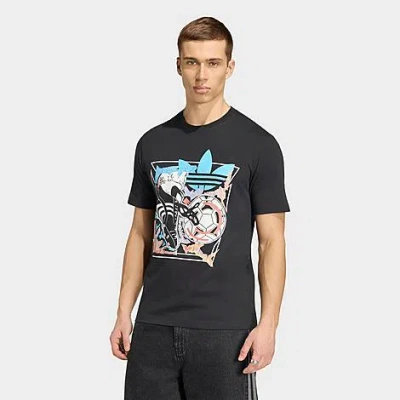 Adidas Originals Men's Originals Archive Anime Soccer Graphic T-shirt In Black