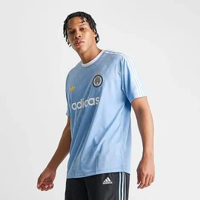 Adidas Originals Men's Originals Jacquard Print Lifestyle Soccer Jersey In Blue