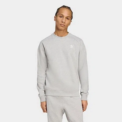 Adidas Originals Men's Originals Trefoil Essentials Crewneck Sweatshirt In Gray
