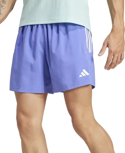 Adidas Originals Men's Own The Run Moisture-wicking Drawstring 7" Shorts In Semi Cobalt