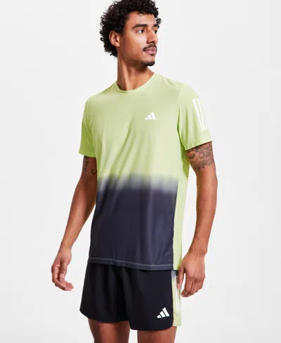 Adidas Originals Men's Own The Run Climacool Colorblocked T-shirt In Black,green