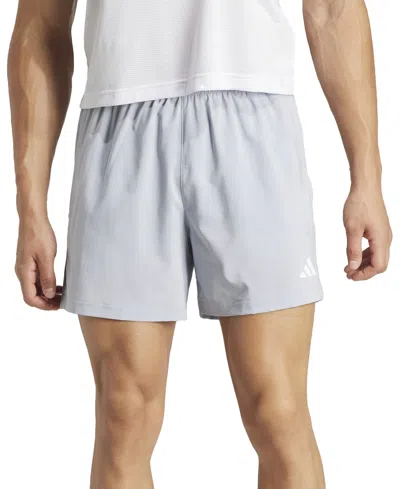 Adidas Originals Men's Own The Run Moisture-wicking Shorts In Halo Silver
