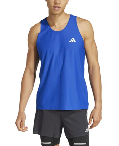 Adidas Originals Men's Own The Run Moisture-wicking Tank Top In Blue