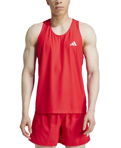 Adidas Originals Men's Own The Run Moisture-wicking Tank Top In Red