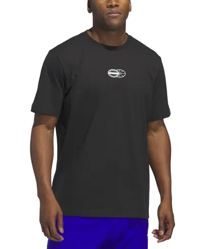 Adidas Originals Men's Pick Up Game Graphic Crewneck T-shirt In Black