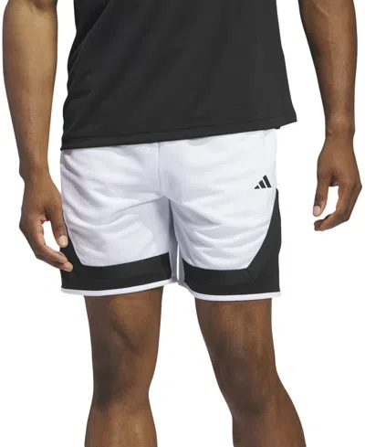 Adidas Originals Men's Pro Block Basketball Aeroready Shorts In White,blk