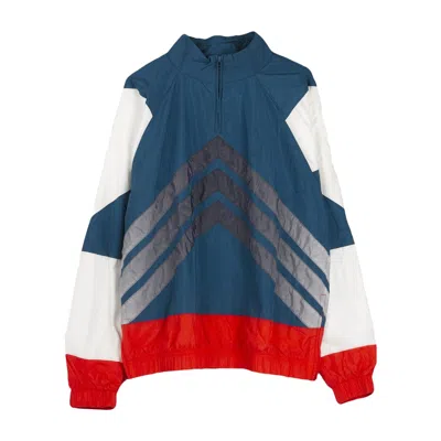 Adidas Originals Men's Pull-on Windbreaker V Stripes Wb In Blue/hi Res Red