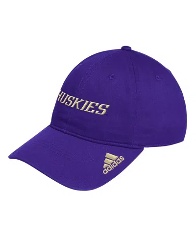 Adidas Originals Men's Purple Washington Huskies Locker Room Wordmark Slouch Adjustable Hat