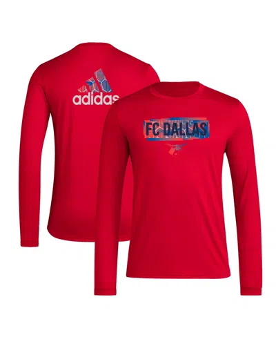 Adidas Originals Men's Red Fc Dallas Local Pop Aeroready Long Sleeve T-shirt In Green