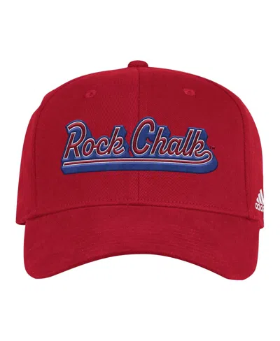 Adidas Originals Men's Kansas Jayhawks Chant Flex Hat In Red
