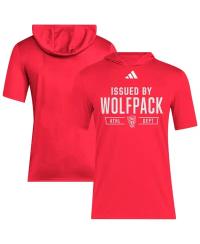 Adidas Originals Men's Red Nc State Wolfpack 2025 Areoready Sideline Training Hooded T-shirt