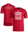 Adidas Originals Men's Red Nc State Wolfpack Honor Support Pre-game T-shirt In Red