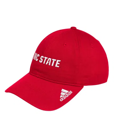 Adidas Originals Men's Red Nc State Wolfpack Locker Room Wordmark Slouch Adjustable Hat