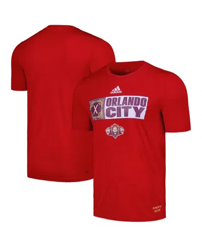 Adidas Originals Men's Red Orlando City Sc 2024 Jersey Hook Aeroready T-shirt