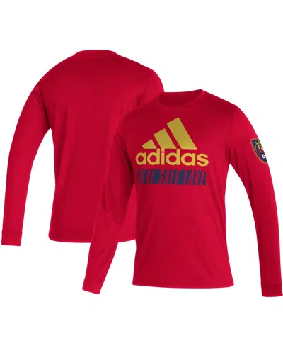 Adidas Originals Men's Red Real Salt Lake Vintage Performance Long Sleeve T-shirt