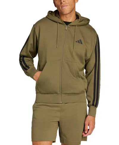 Adidas Originals Mens Adidas Essentials 3-stripes Fleece Hoodie In Green