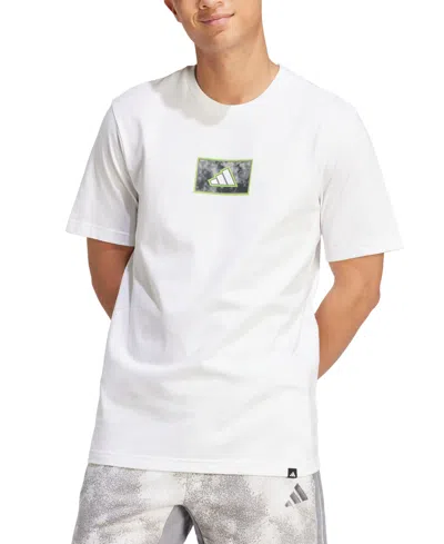 Adidas Originals Men's Regular-fit Camo Logo Graphic T-shirt In White