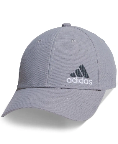 Adidas Originals Men's Release 3 Stretch Fit Logo Embroidered Hat In Grey,white,preloved Ink Blue