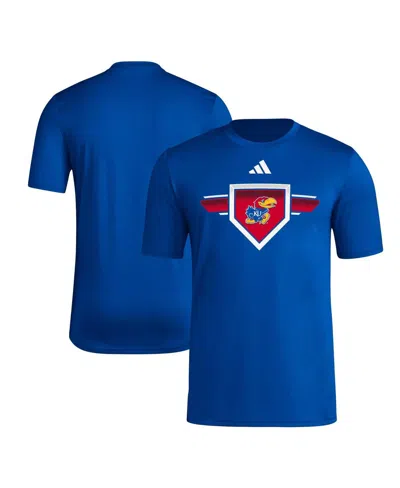 Adidas Originals Men's Royal Kansas Jayhawks 2023/24 Aeroready Homeland Plate Pregame T-shirt