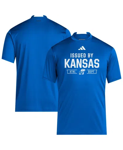Adidas Originals Men's Royal Kansas Jayhawks 2025 Training Performance Team T-shirt In Blue