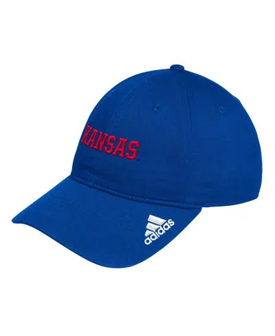 Adidas Originals Men's Royal Kansas Jayhawks Locker Room Wordmark Slouch Adjustable Hat