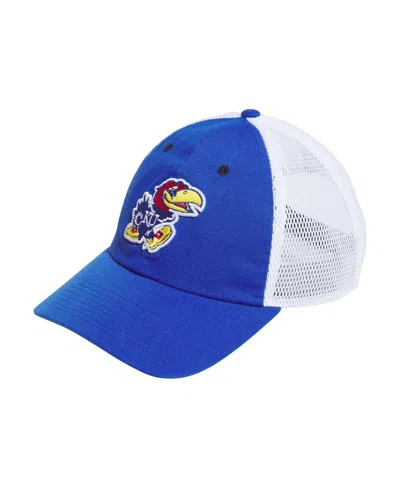 Adidas Originals Men's Royal Kansas Jayhawks Mascot Slouch Trucker Adjustable Hat In Blue