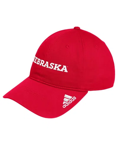 Adidas Originals Men's Scarlet Nebraska Huskers Locker Room Wordmark Slouch Adjustable Hat