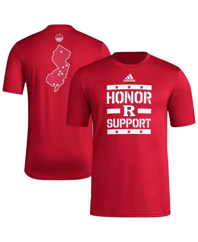 Adidas Originals Men's Scarlet Rutgers Scarlet Knights Honor Support Pre-game T-shirt