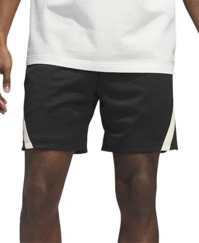 Adidas Originals Men's Select Baller Stripe Shorts In Black,sand