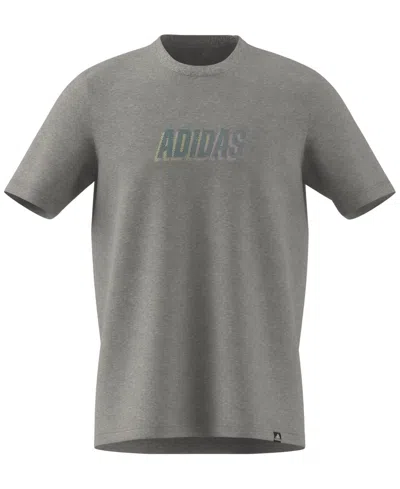 Adidas Originals Men's Short Sleeve Crewneck Logo Graphic T-shirt In Mgh,blue,mint