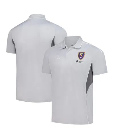 Adidas Originals Men's Silver Real Salt Lake 2025 Training Polo Shirt In Gray