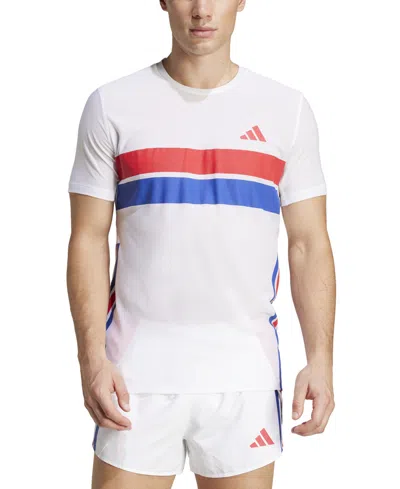 Adidas Originals Men's Slim-fit Adizero Graphic T-shirt In White