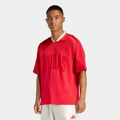 Adidas Originals Mens Adidas Stadium Graphic Mesh T-shirt In Pure Ruby/crystal Linen/off White