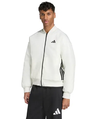 Adidas Originals Men's Stadium Long-sleeve Bomber Jacket In White