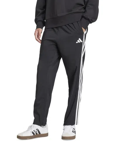 Adidas Originals Men's Stanford Essential Three-stripes Open Hem Track Pants In Black