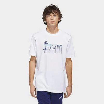 Adidas Originals Mens Adidas Summer Sunset Graphic T-shirt In White