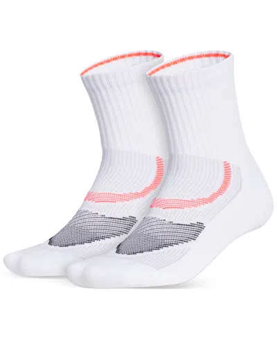Adidas Originals Men's Superlite Performance High Quarter Socks, Pack Of 2 In White,black,lucid Red